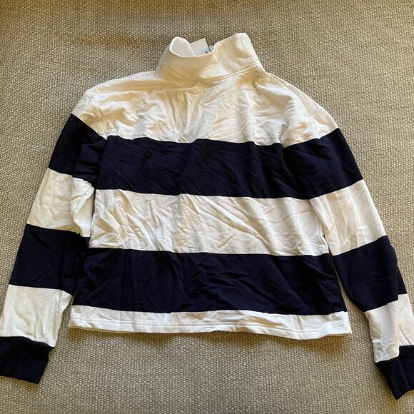 NWT BB Dakota Long Sleeve Polo Rugby Shirt in Navy/White - Size Small - Picture 3 of 6